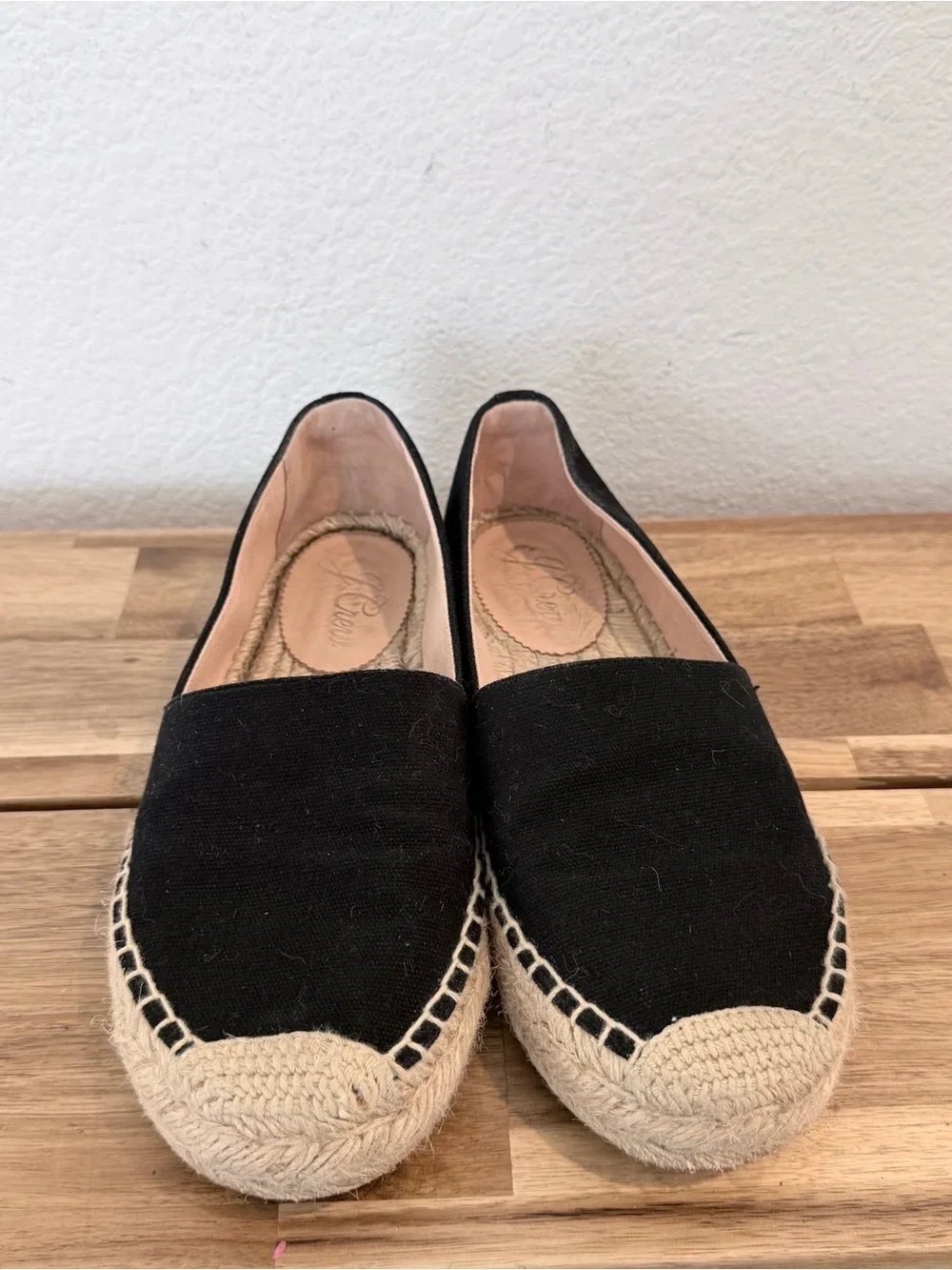 J.Crew- Black Canvas Jute Espadrilles - Size 7